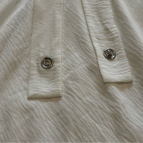 Cop Copine Lagenlook Sleeveless Spiona Robe Crepey Dress US Large White - Picture 14 of 15